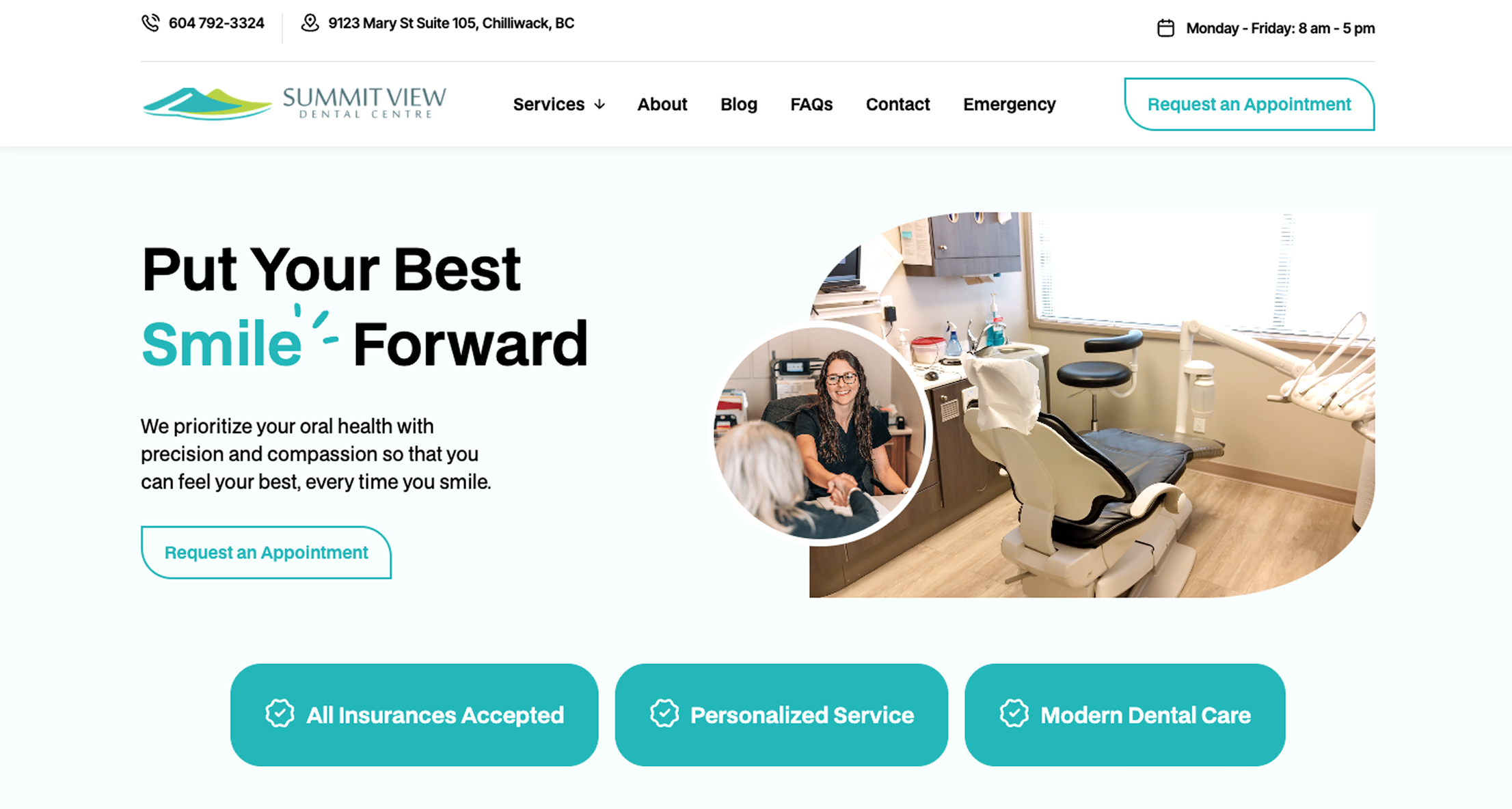 Summit View Dental Centre Website Mockup