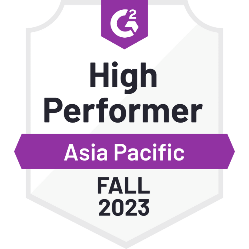 Insightech's G2 High Performer Asia Pacific award for 2023