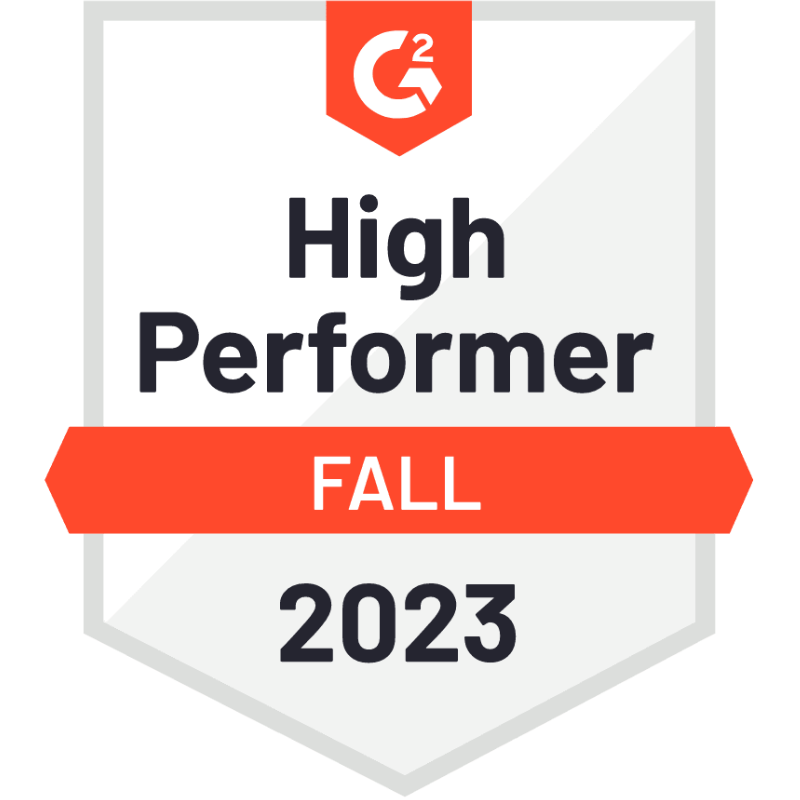 Insightech's G2 high performer badge 2023