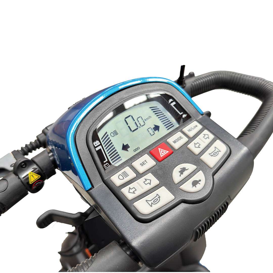 Pride Outback tiller console and controls