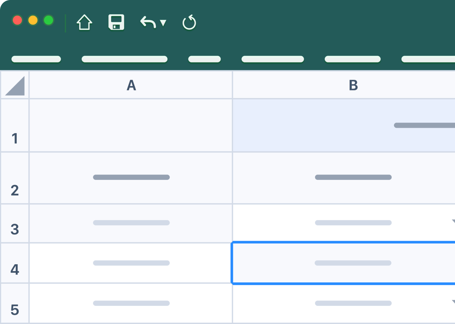 Exemple d'une page excel