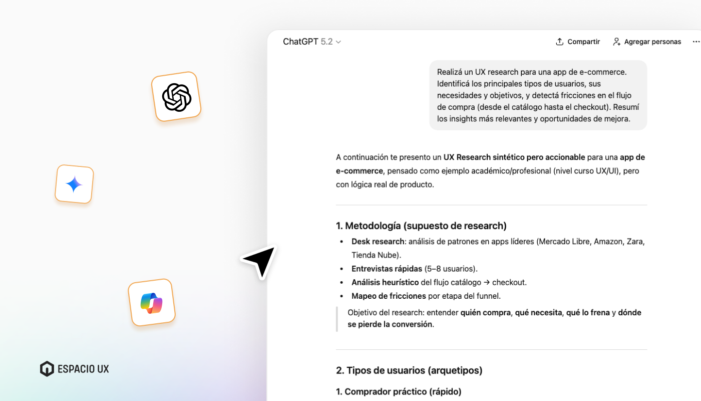 Ejemplo de usos de IA en Diseño UX/UI
