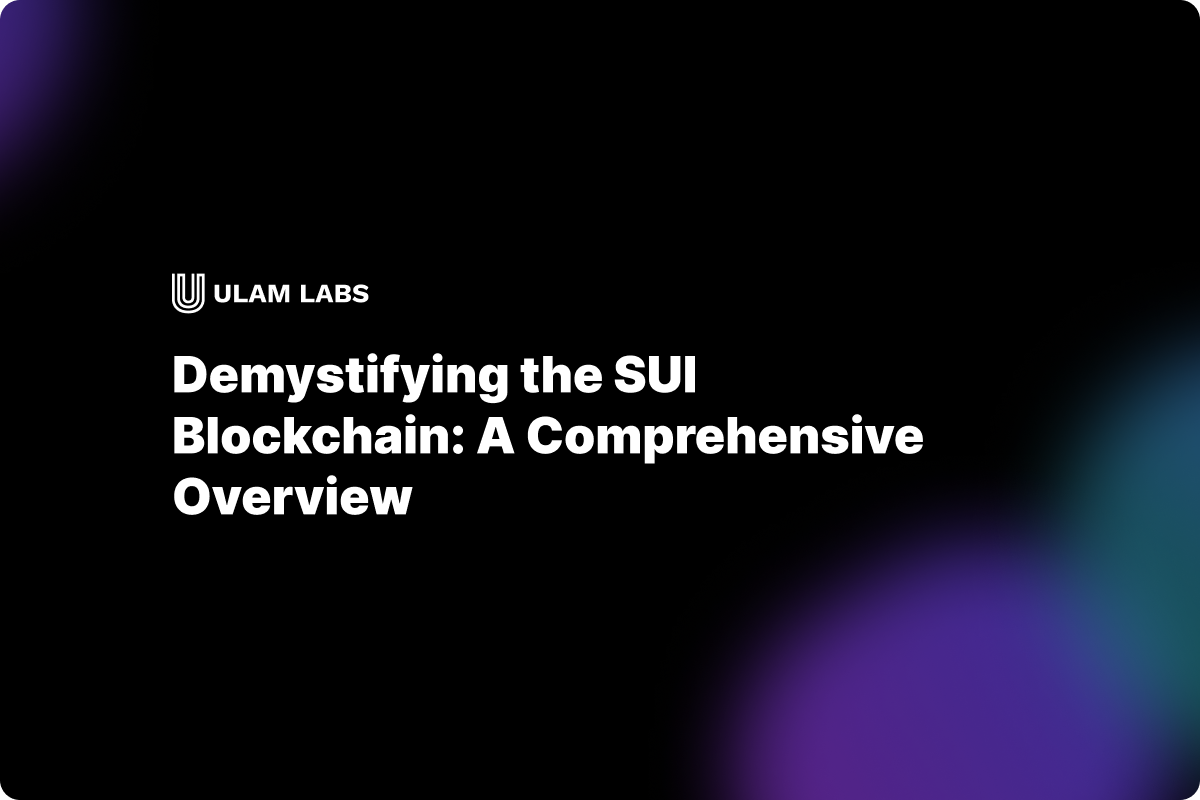 Demystifying the SUI Blockchain: A Comprehensive Overview