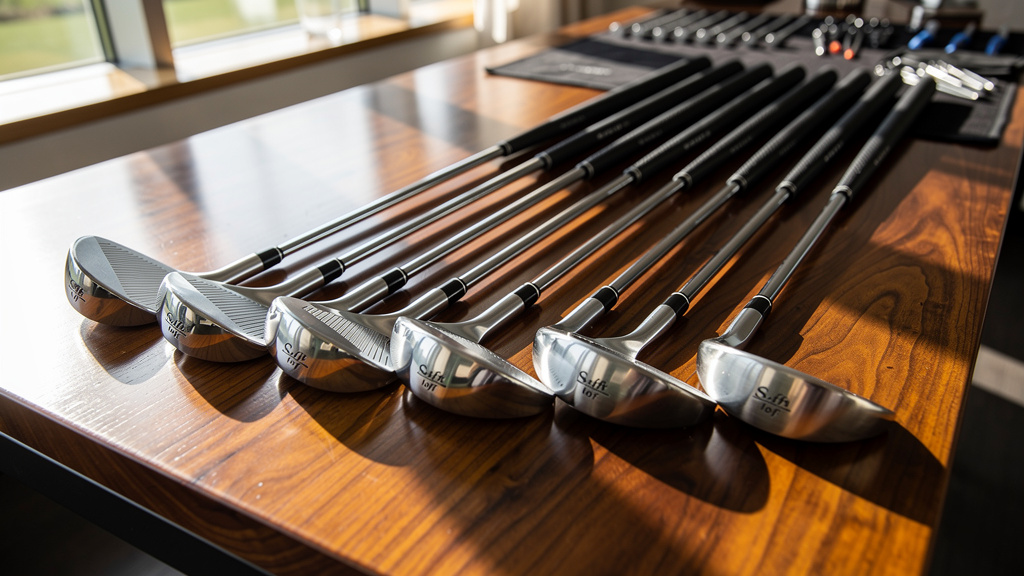 Complete golf iron set showing distance gapping