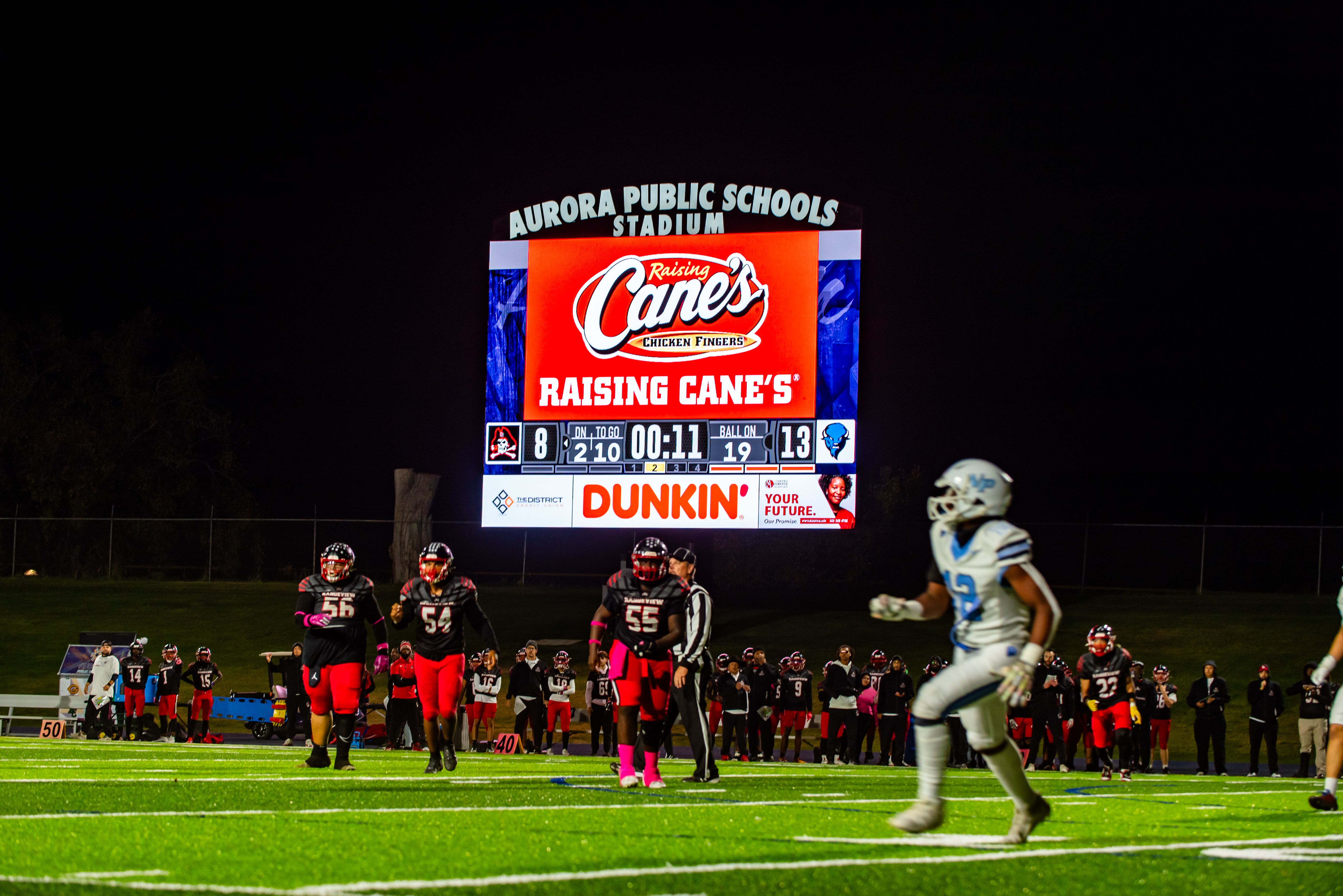 Aurora Public Stadium Football scoreboard