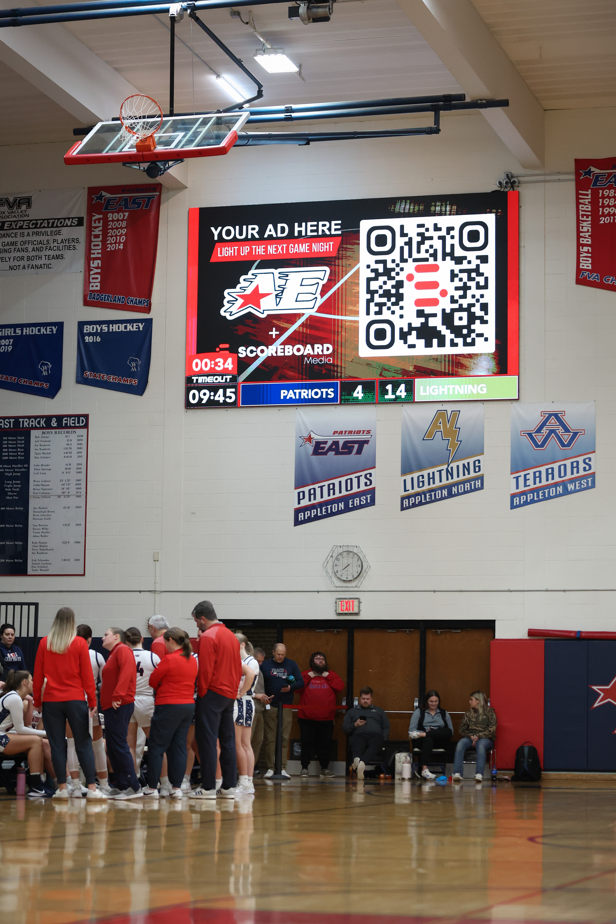 Appleton East High School scoreboard sponsorship program for advertisers