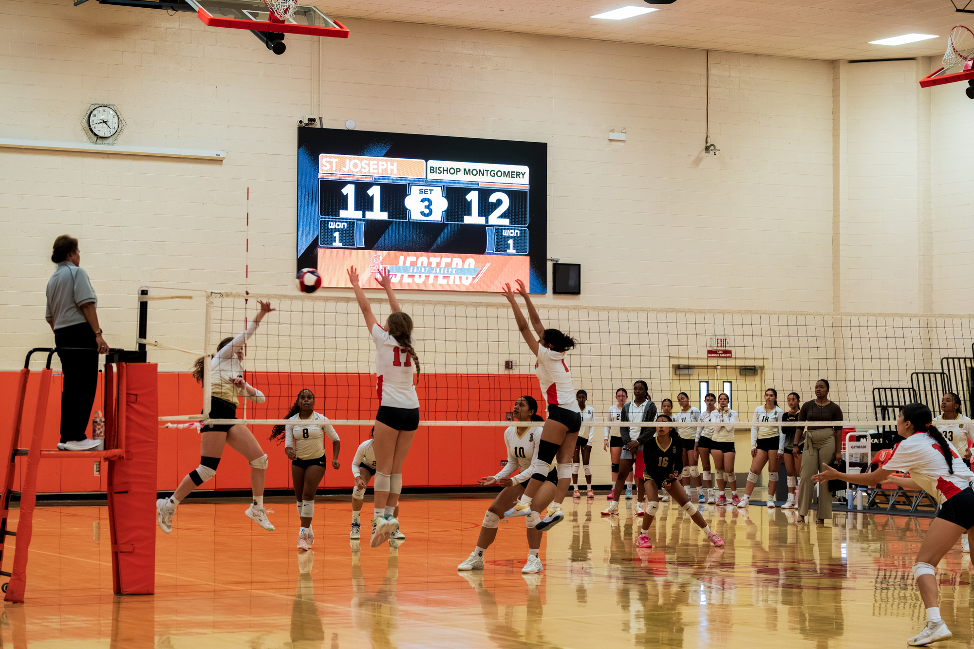 Saint joseph High School scoreboard sponsorships volleyball advertising