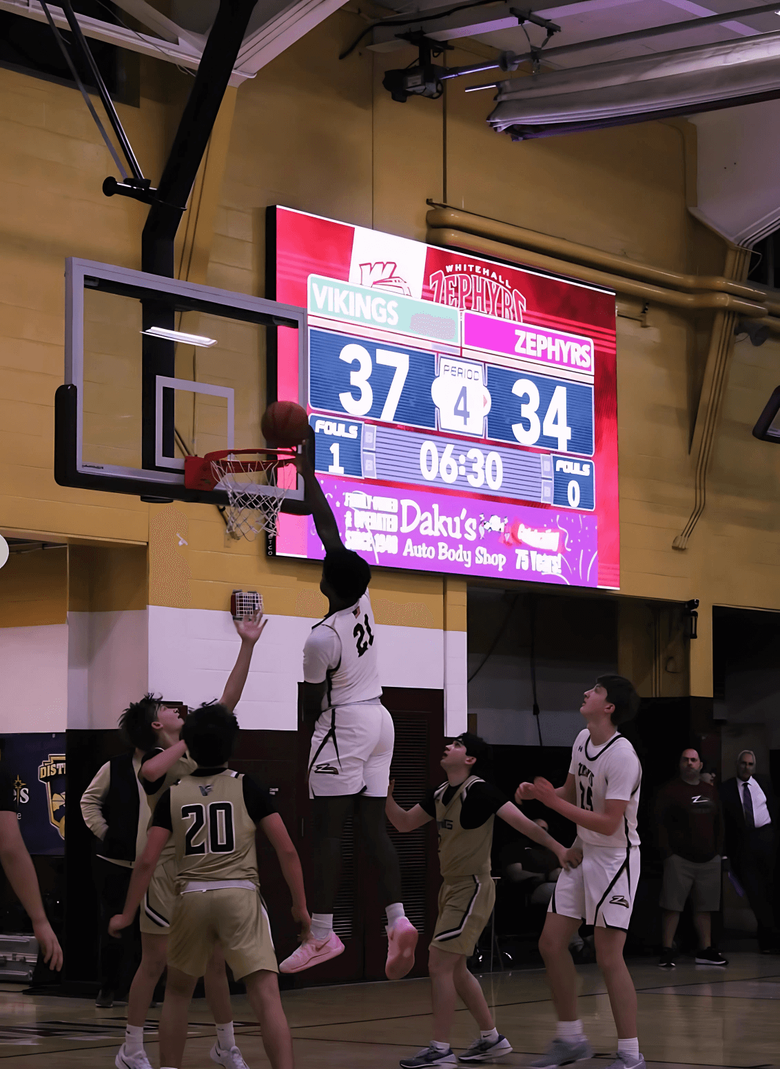 Whitehall indoor basketball led digital scoreboard