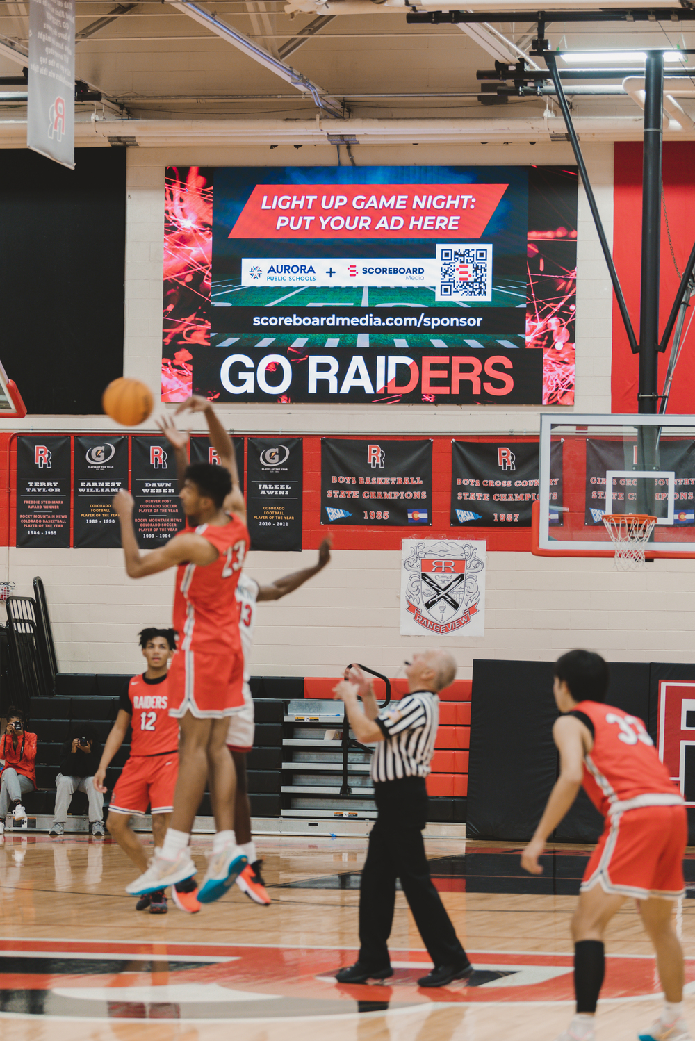 Basketball scoreboard sponsorship your ad here