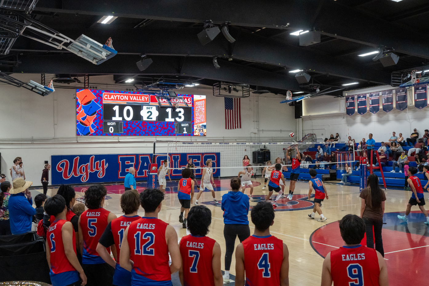 Clayton Valley Charter School volleyball scoreboard