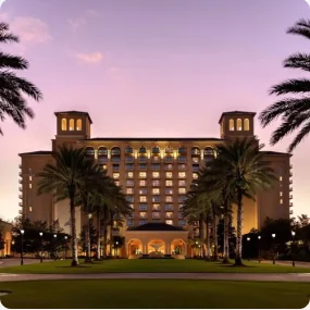 The Ritz-Carlton Orlando, Grande Lakes exterior at twilight