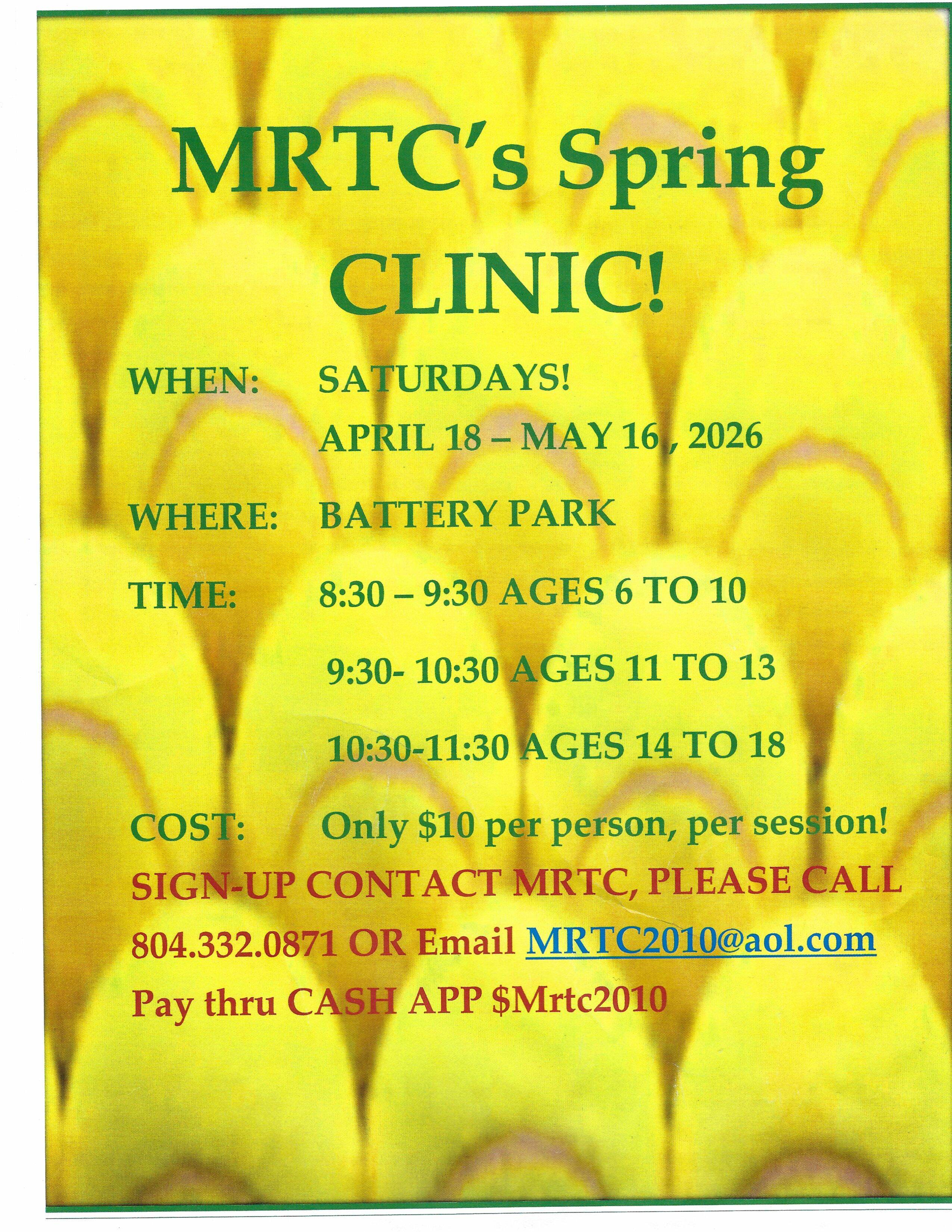 Spring Clinics Ages 6-18