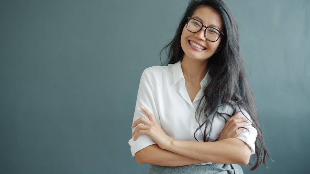 person smiling confidently