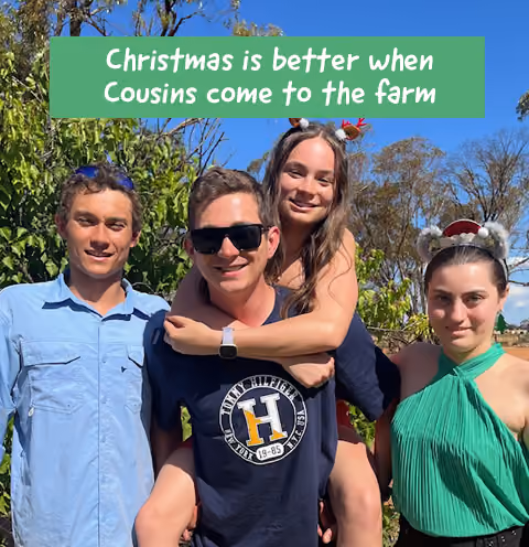 Christmas is better when Cousins come to the farm 🎄🥰 Missing are my brother Sean, Jazmine and my niece Amina who were in Brisbane for Christmas