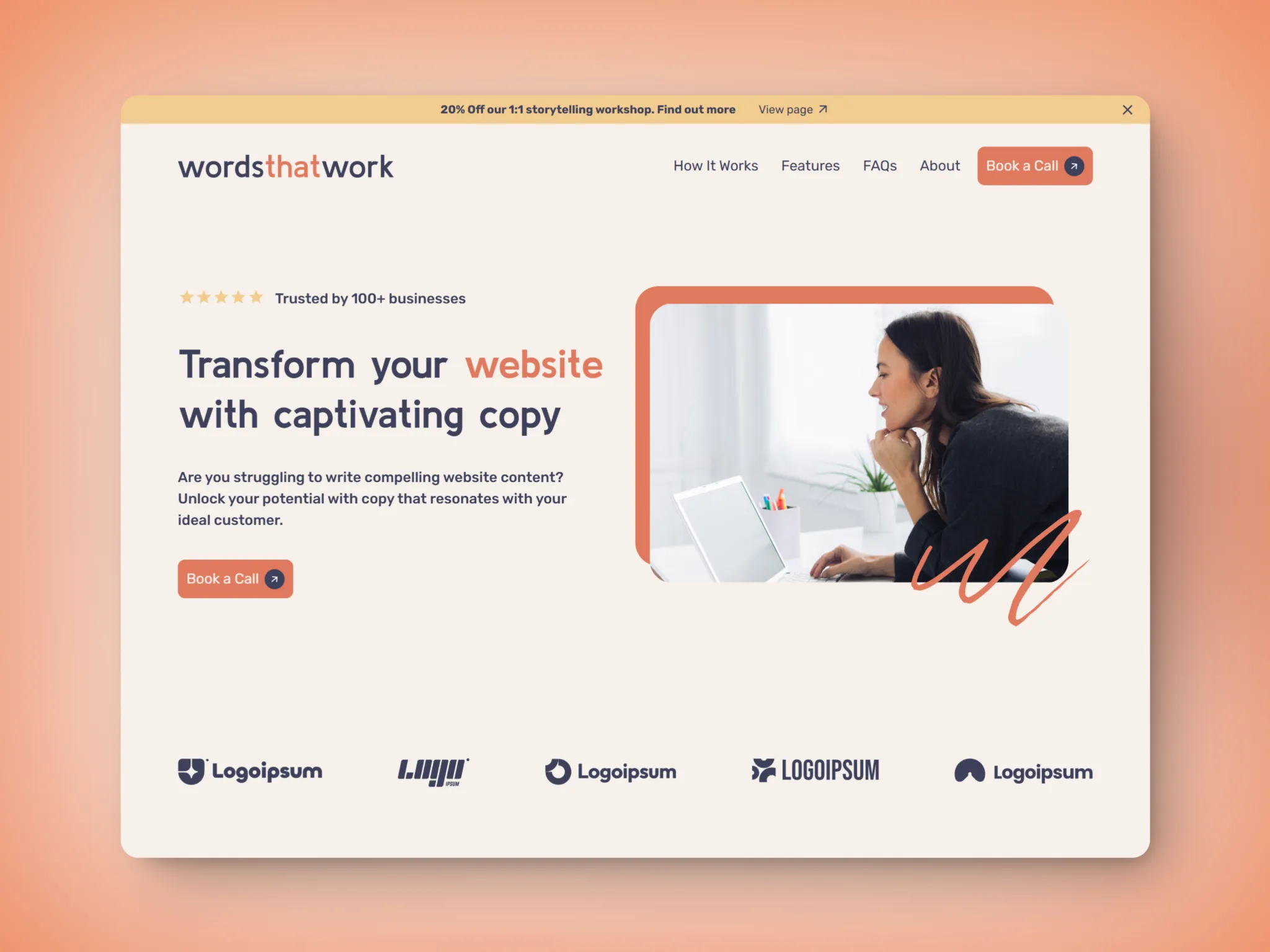 WordsThatWork - Copywriter Framer Template $9.95