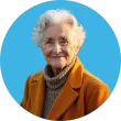 Cette image montre le portrait d'une personne senior