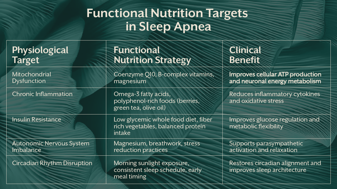 Functional Nutrition Targets in Sleep Apnea