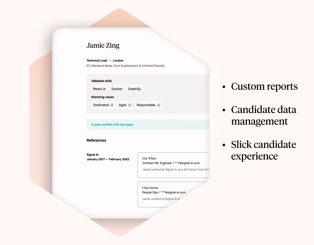 A visual of custom reports that are available with Zinc