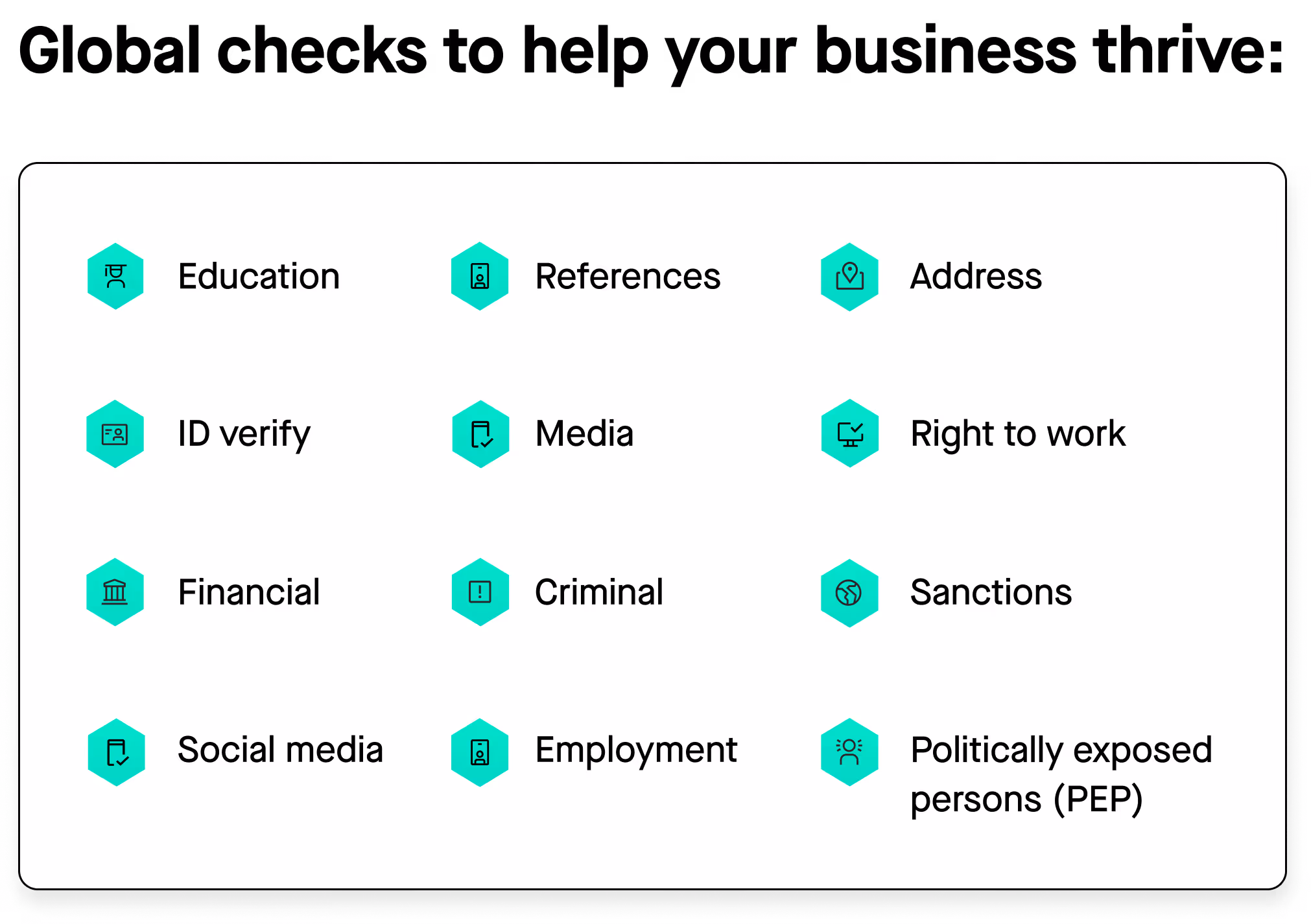 Global background checks to help your business thrive.
