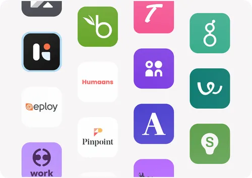 Grid of HR and recruitment software integration partner logos