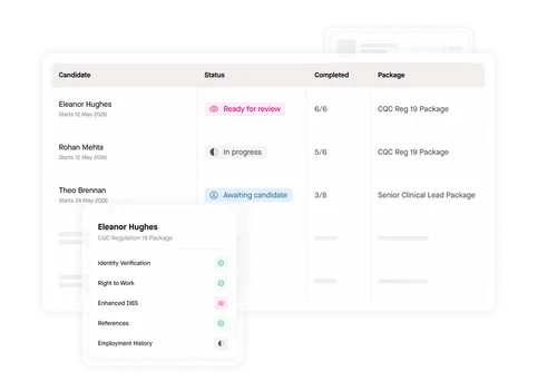 Zinc dashboard showing continuous recheck statuses and overdue alerts.