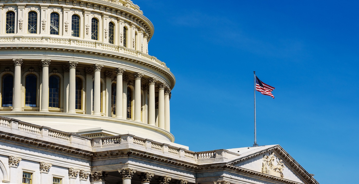 Warehouse shelf with pallets