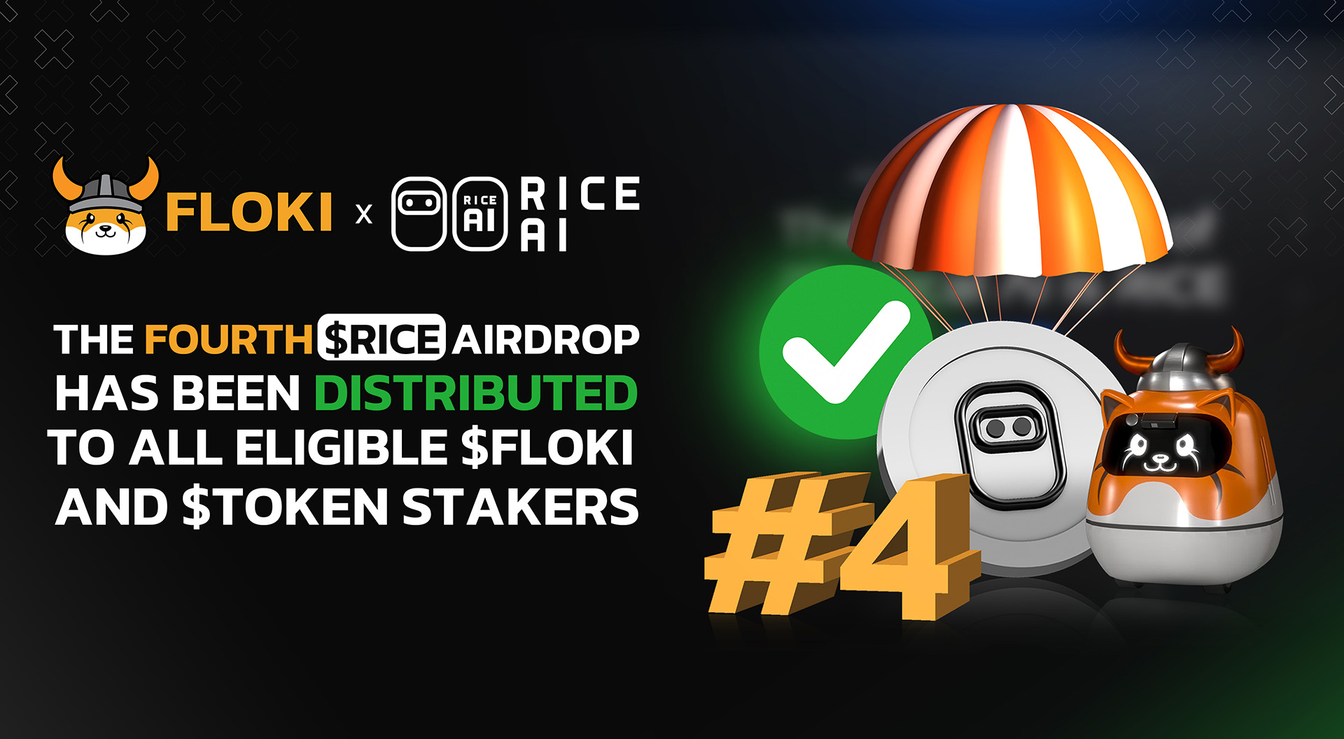 RICE AI AIRDROP: ROUND 4 (of 8) HAS BEEN DISTRIBUTED