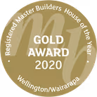 Gold Award 2020 seal for Registered Master Builders House of the Year, Wellington/Wairarapa.