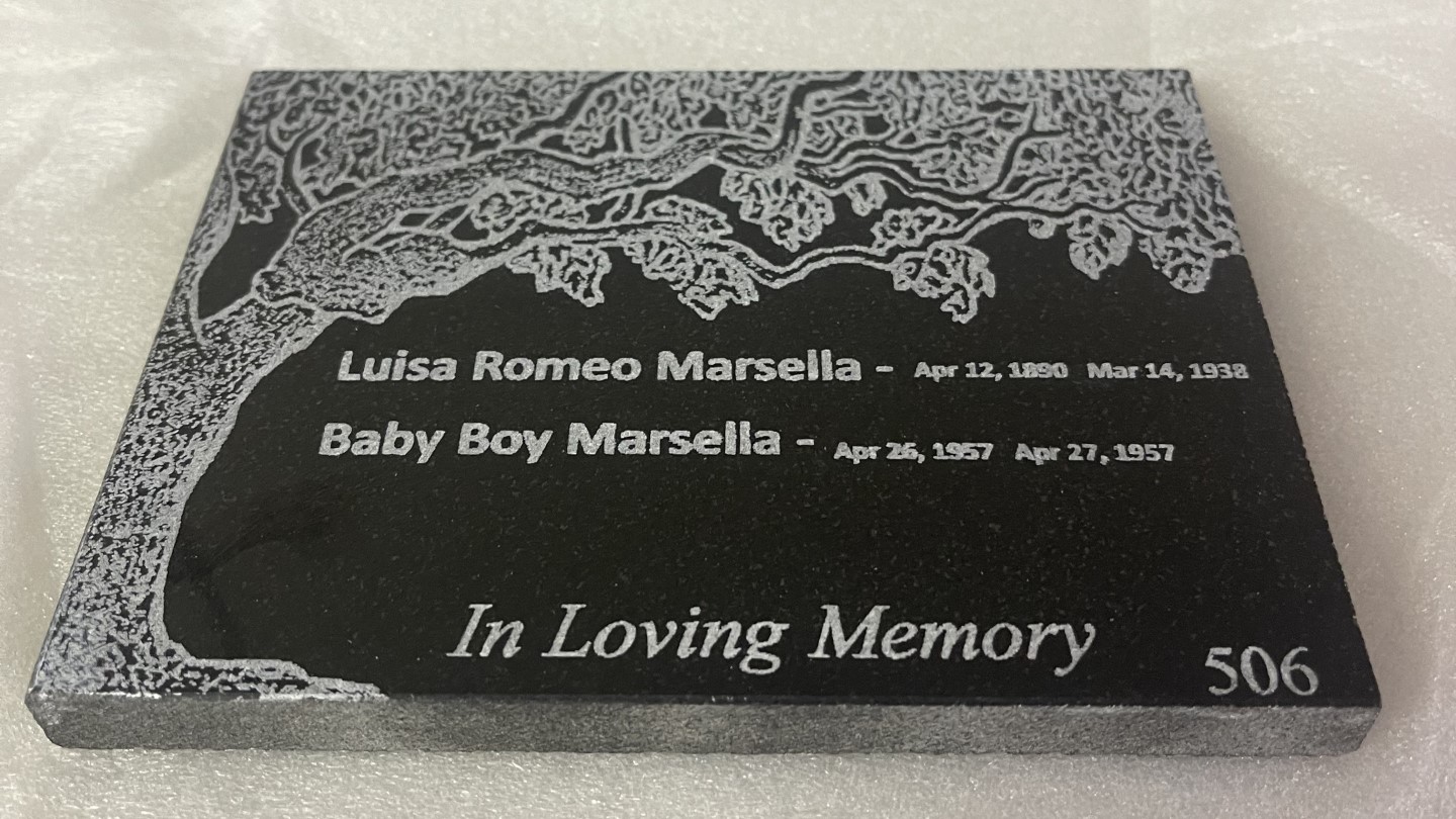 Stone family engraving