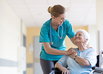 Healthcare provider caring for patient