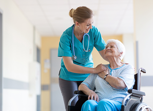 Healthcare provider caring for patient