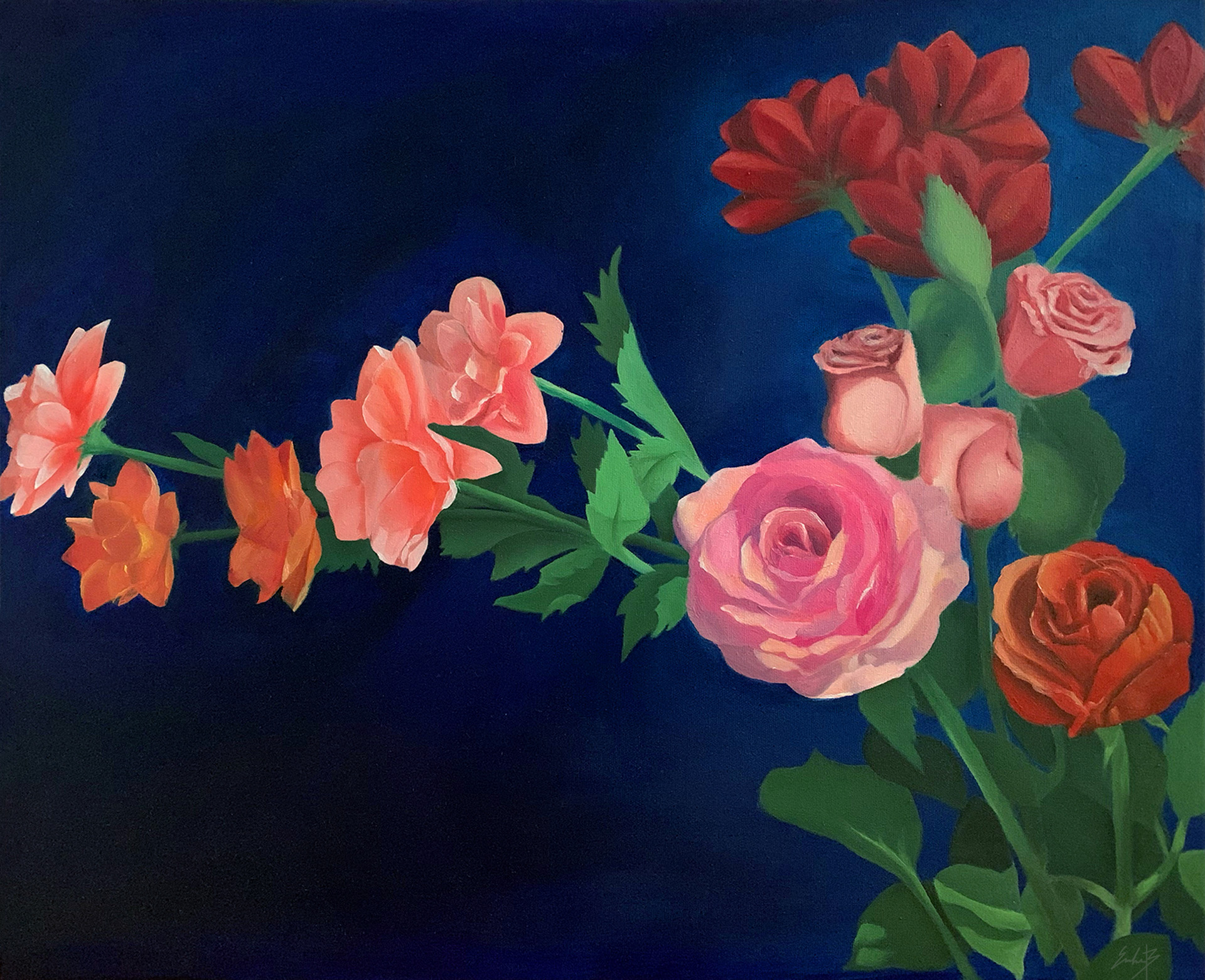 Midnight Bloom, painted by Émilie Brunet, 2026