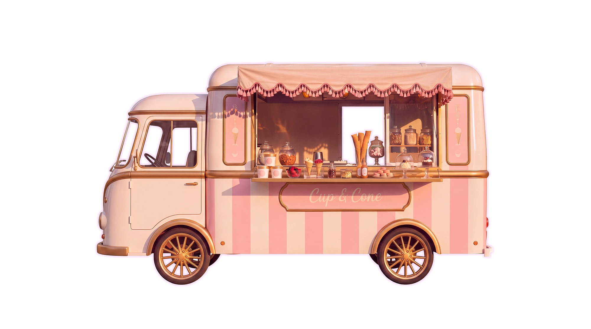 A Cup and Cone food truck ready to serve deliciousness to hungry customers