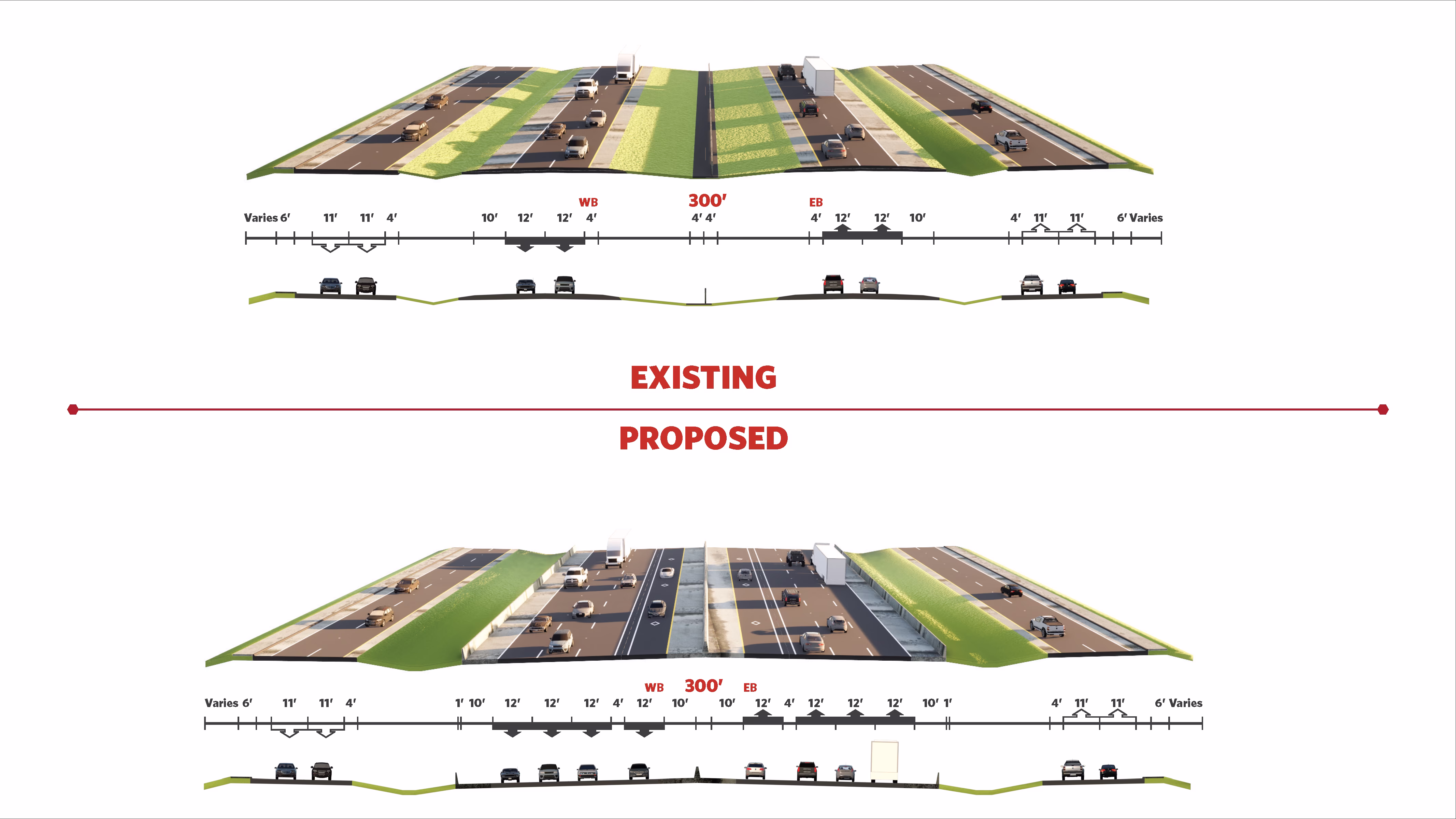 I-10 San Antonio: existing and proposed cross-sections, sheet two.
