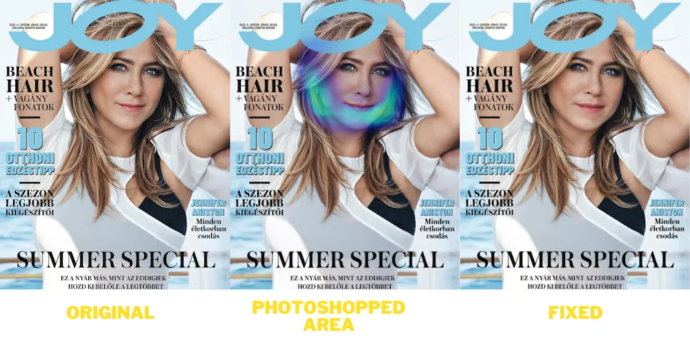 Example of photoshopped image of Jennifer Aniston