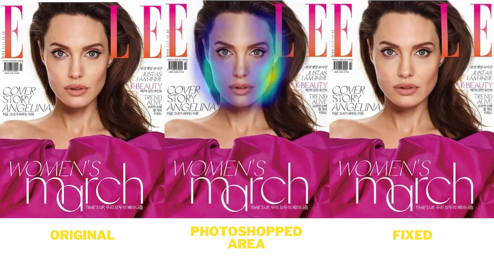 Photoshopped image of Angelina Jolie