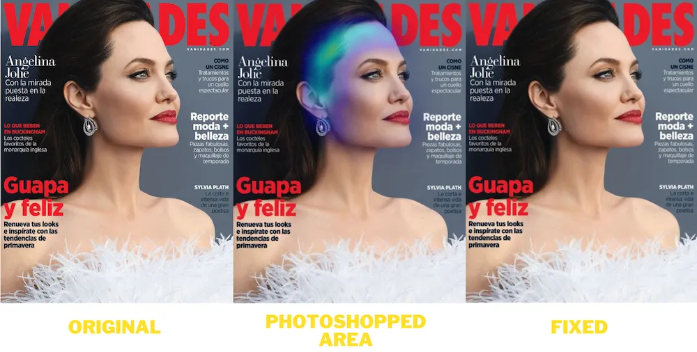 Photoshopped image of Angelina Jolie