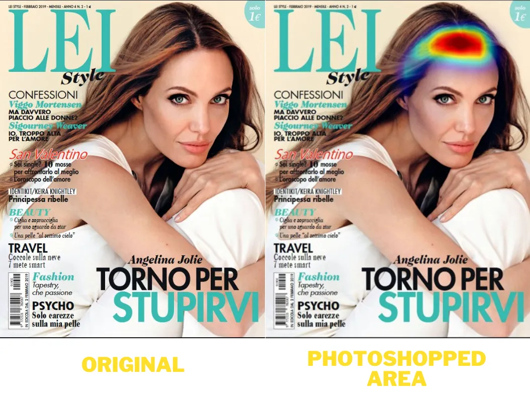 Photoshopped image of Angelina Jolie