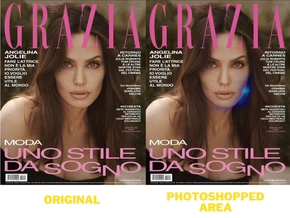 Photoshopped image of Angelina Jolie