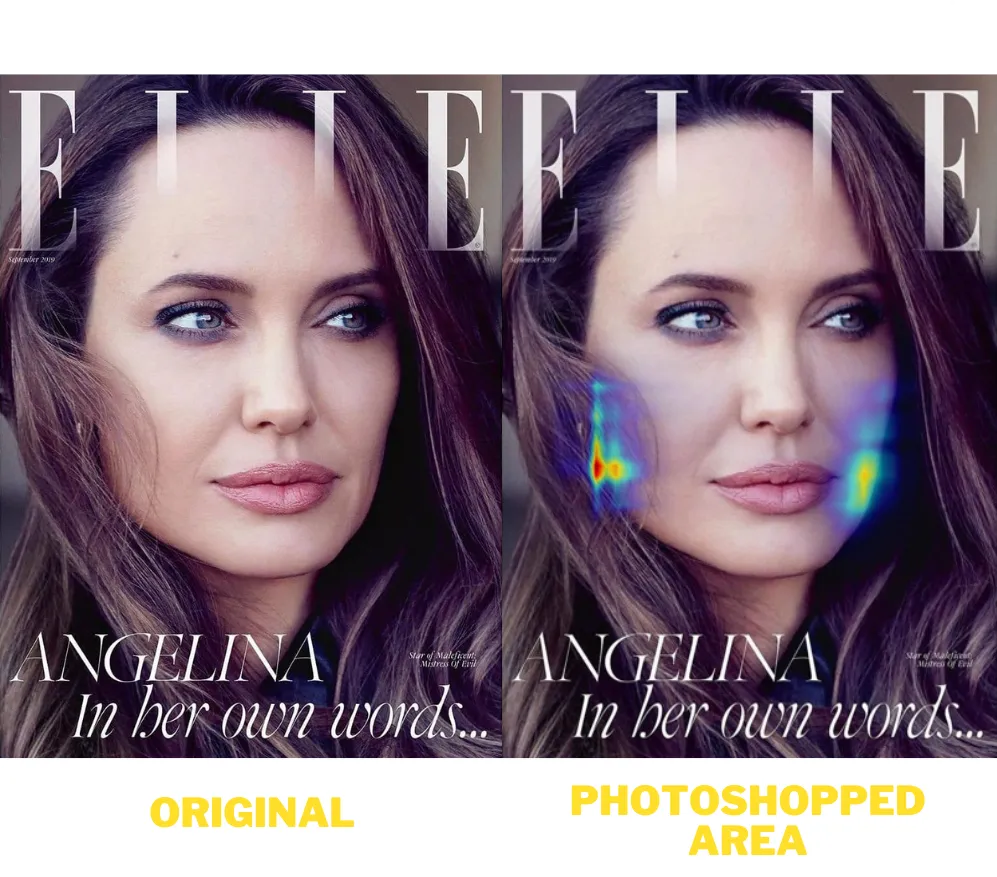 Photoshopped image of Angelina Jolie
