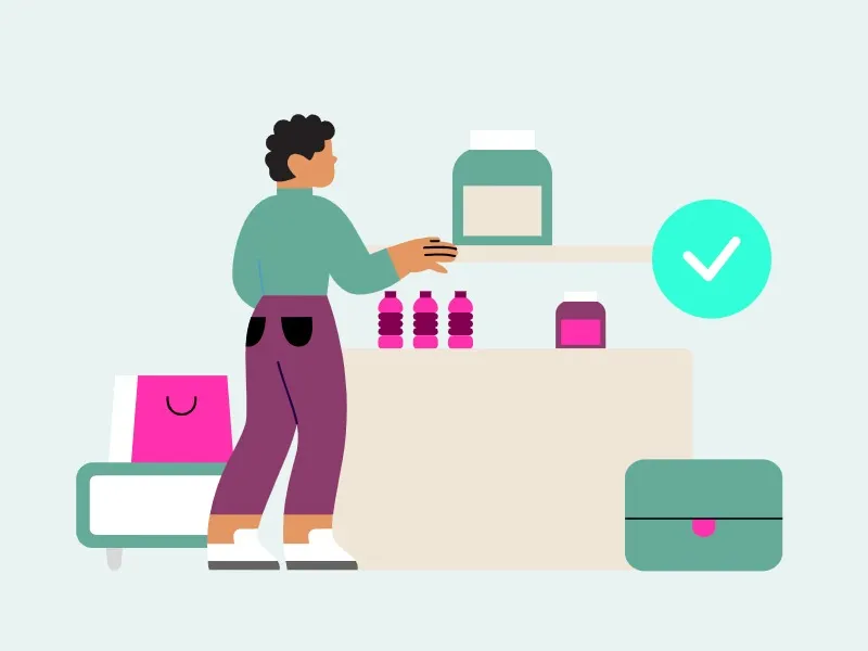 man at nutrition store