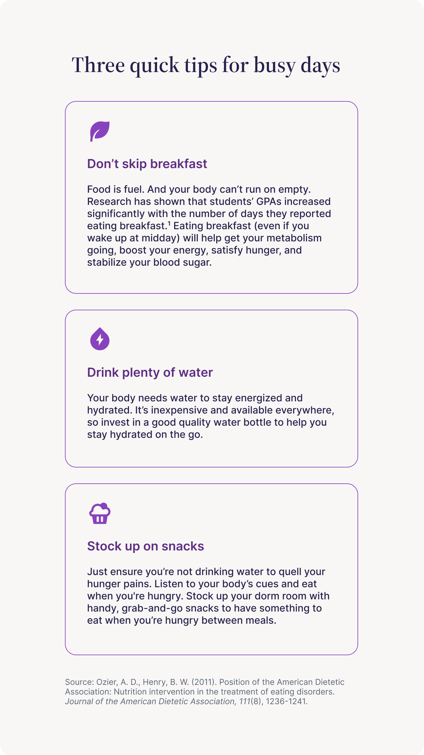 Three quick tips for busy days (intuitive eating)