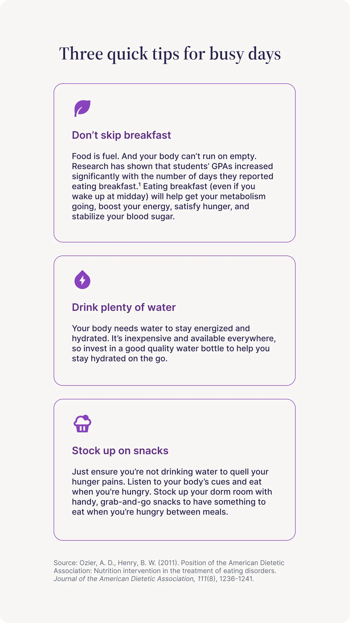 Three quick tips for busy days (intuitive eating)