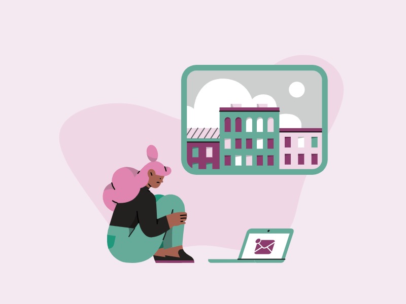 woman looking at laptop
