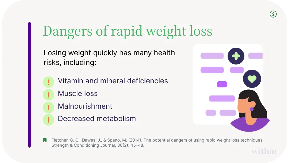 rapid weight loss dangers graphic