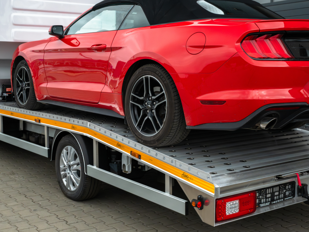 body gromex mercedes sprinter roadside assistance aluminum side view rear red mustang trailer