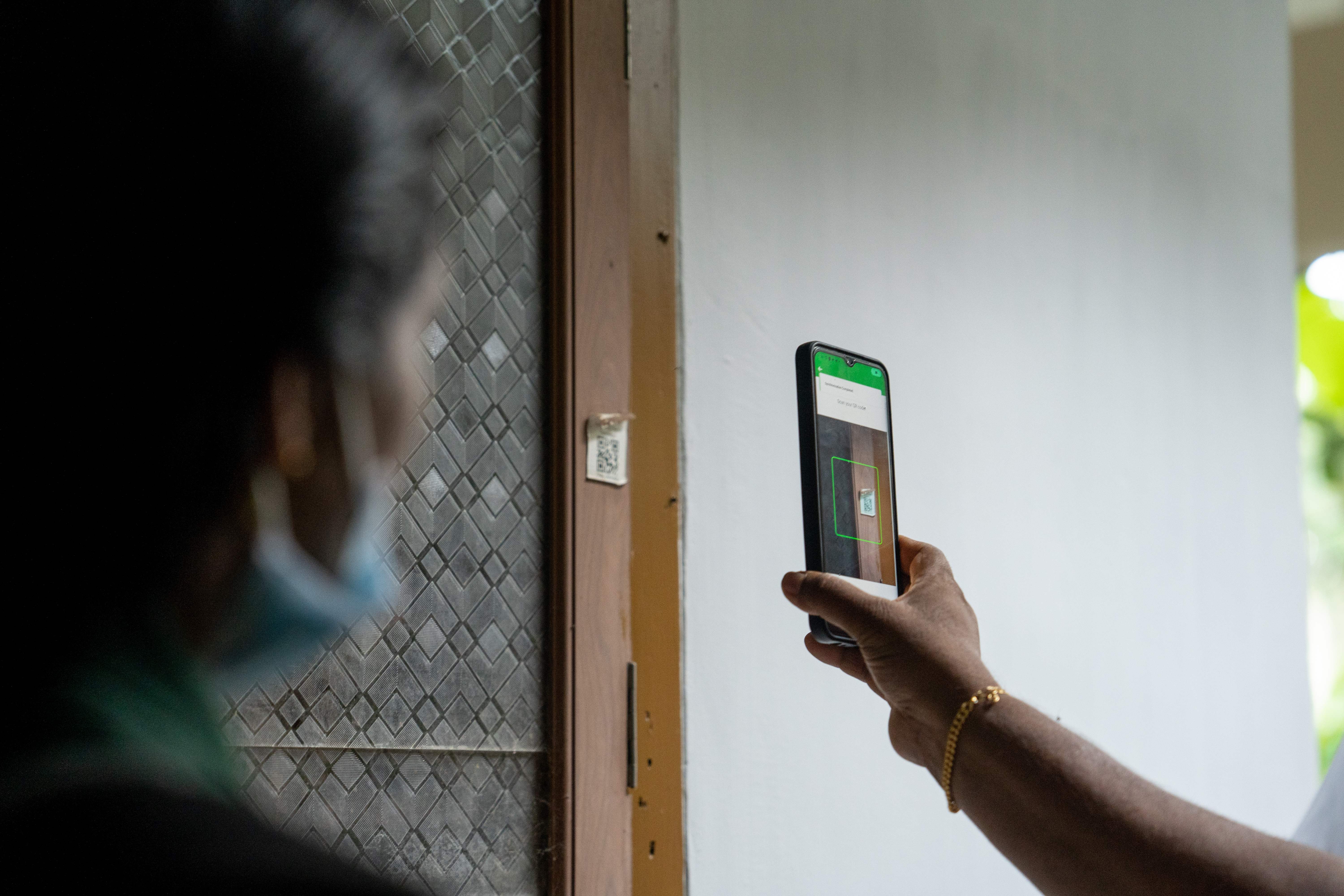 a person holding a phone