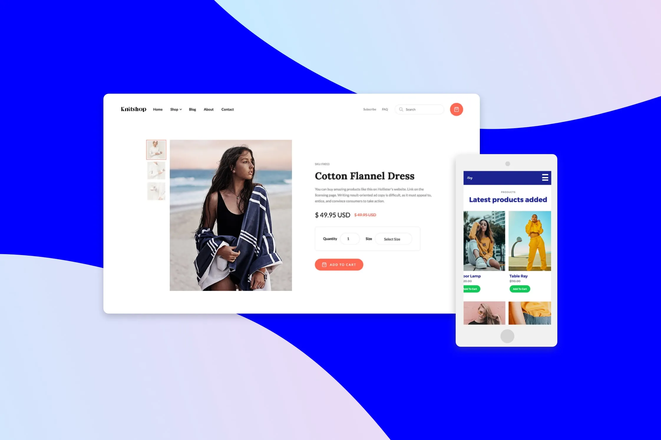 Mockup zeigt einen simplen Online-shop