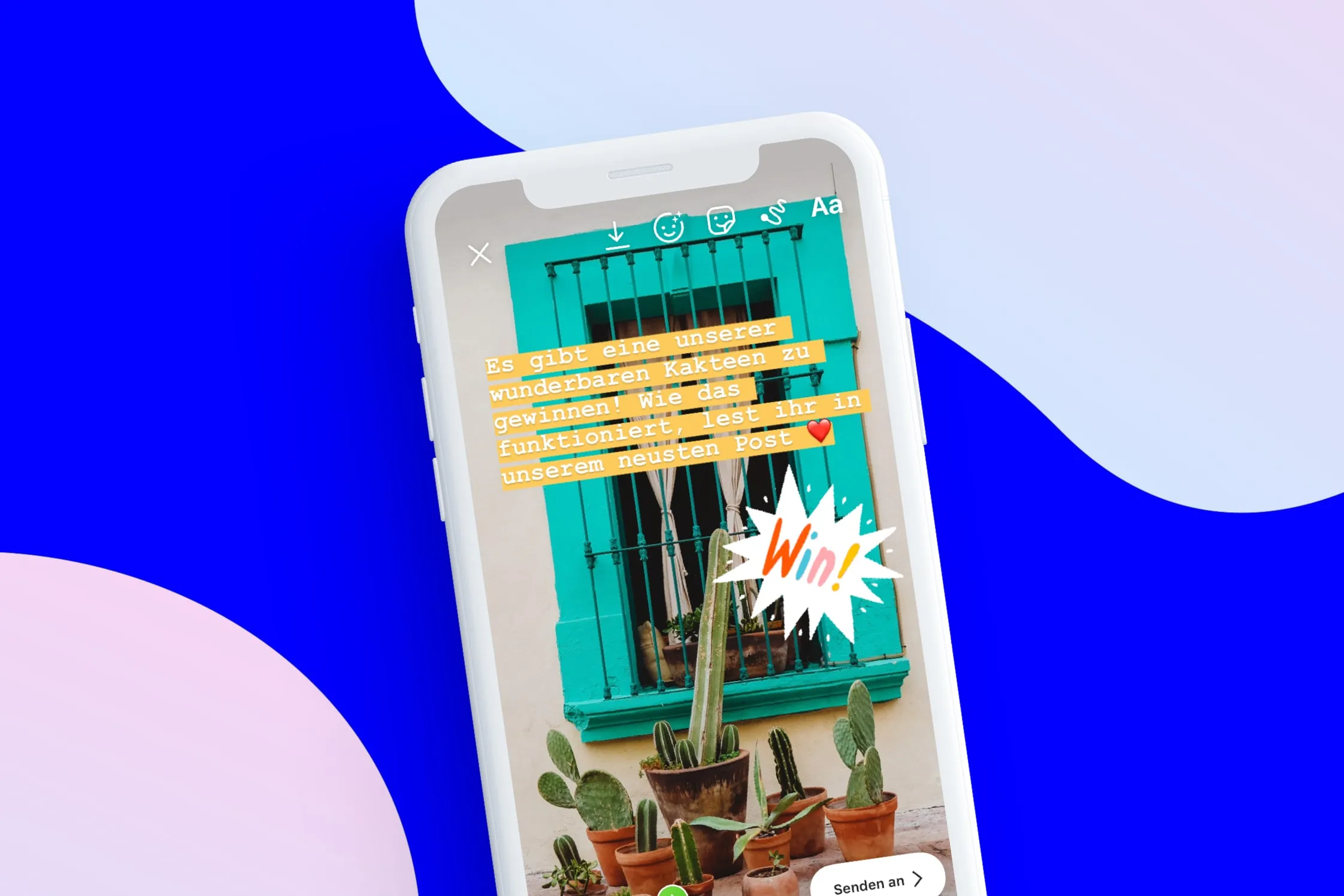 Smartphone zeigt Instagram-Stroy