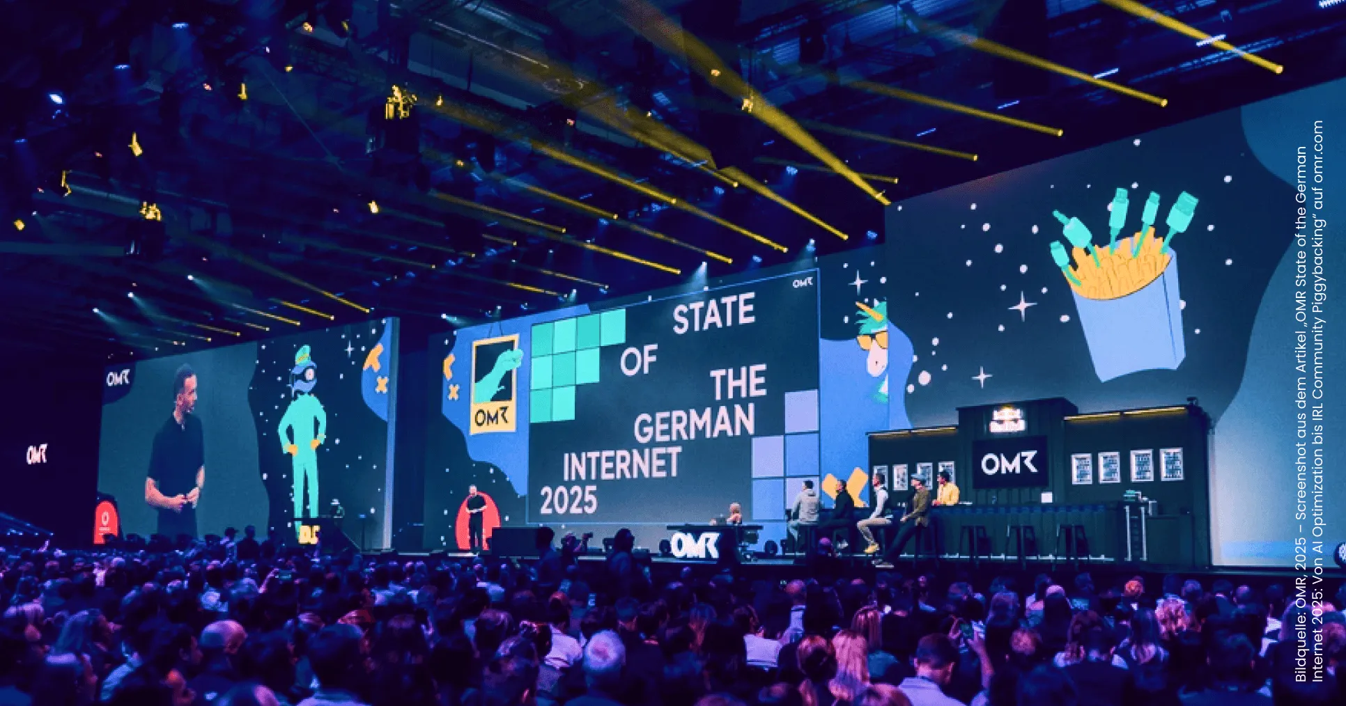 Die OMR Keynote wird auf einer Leinwand präsentiert